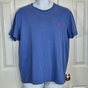 Vintage Polo Ralph Lauren single stitch Custom Fit blue tee shirt mens medium